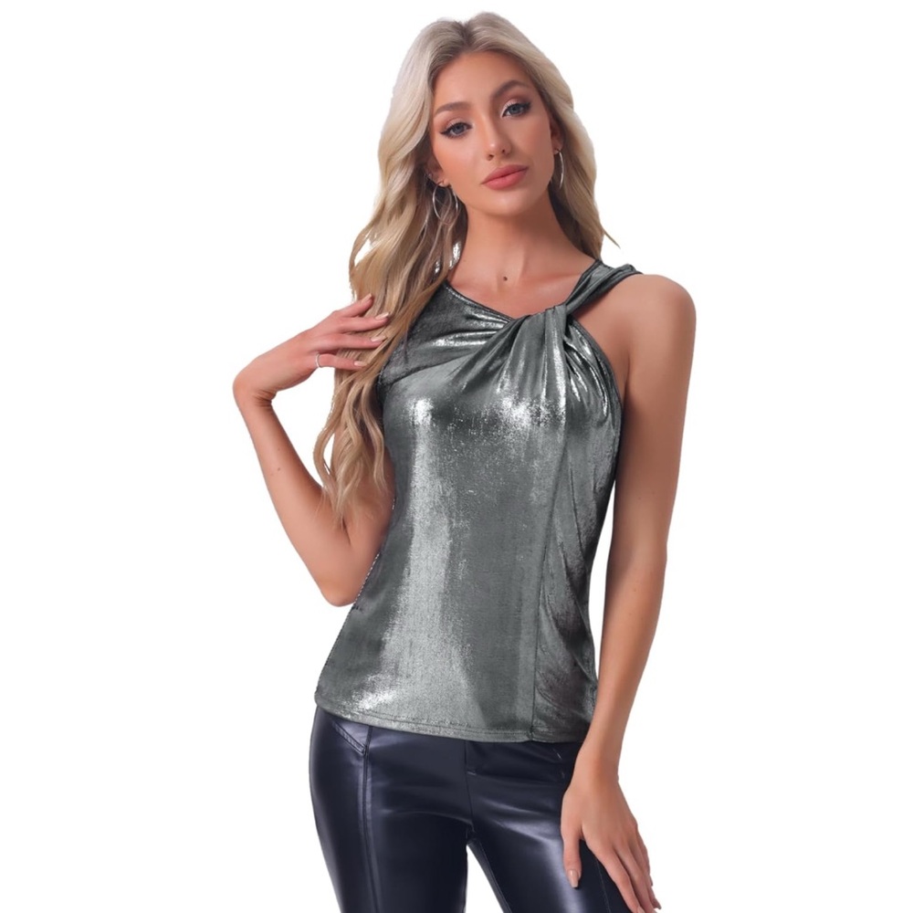 NWT Allegra K Women’s Metallic Tank‎ Top - Large